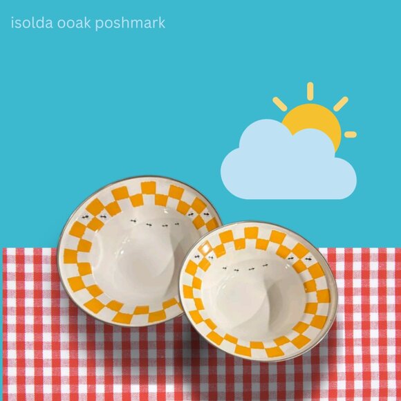 The Golden Rabbit II‎ Joan Wilkes Checkers & Ants Enamelware Bowls & Cup… - Picture 3 of 10